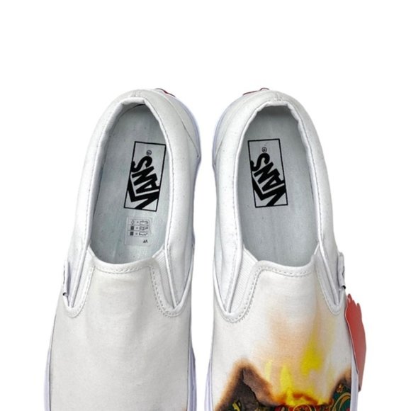 VANS Classic Slip On Shoes Low Top White Men’s Canvas Sneakers Skate VN000XG8AZQ - Picture 9 of 10